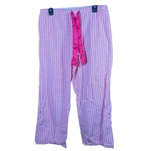 Faded Glory women's Pink Fuchsia Plaid Organic Cotton Pajama Pants M